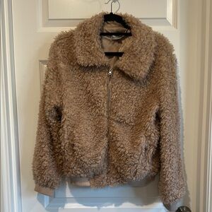 Settledown‎ Tan Faux Fur Jacket - EUC